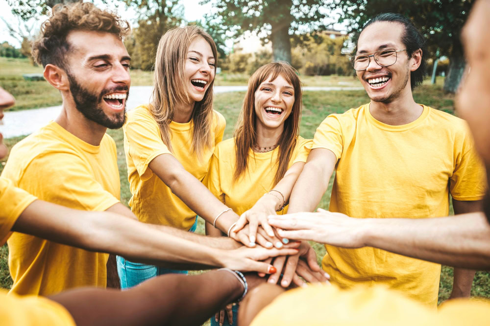 A group of people learning how to work as a team