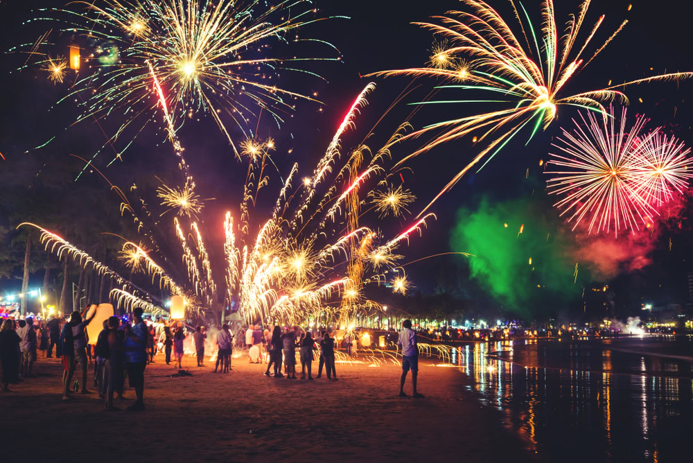 Festive fireworks for New Year’s Eve celebrations in Phuket 