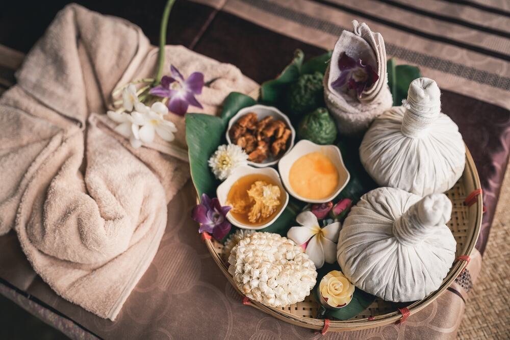 The necessities of a Thai herbal compress massage.