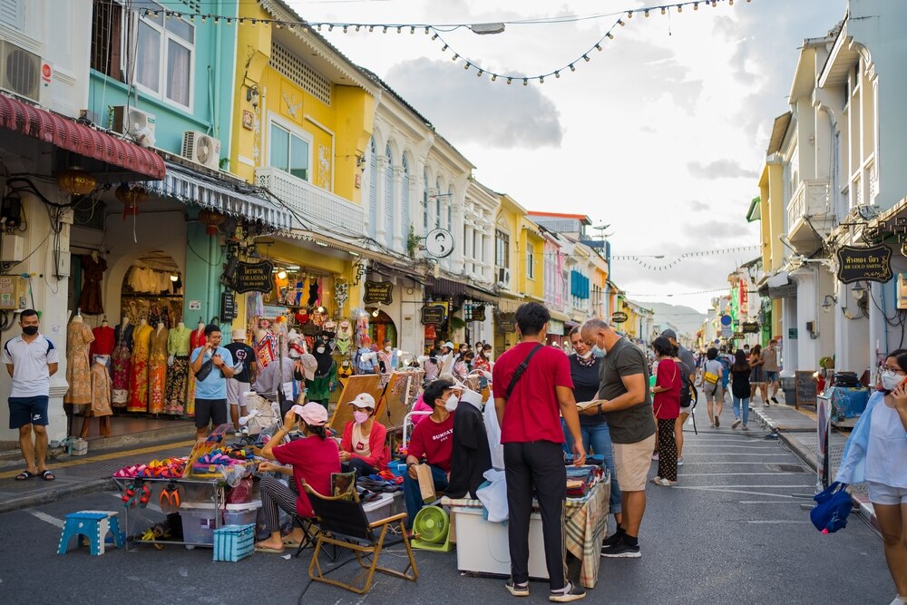 Walking street market in Phuket Old Town