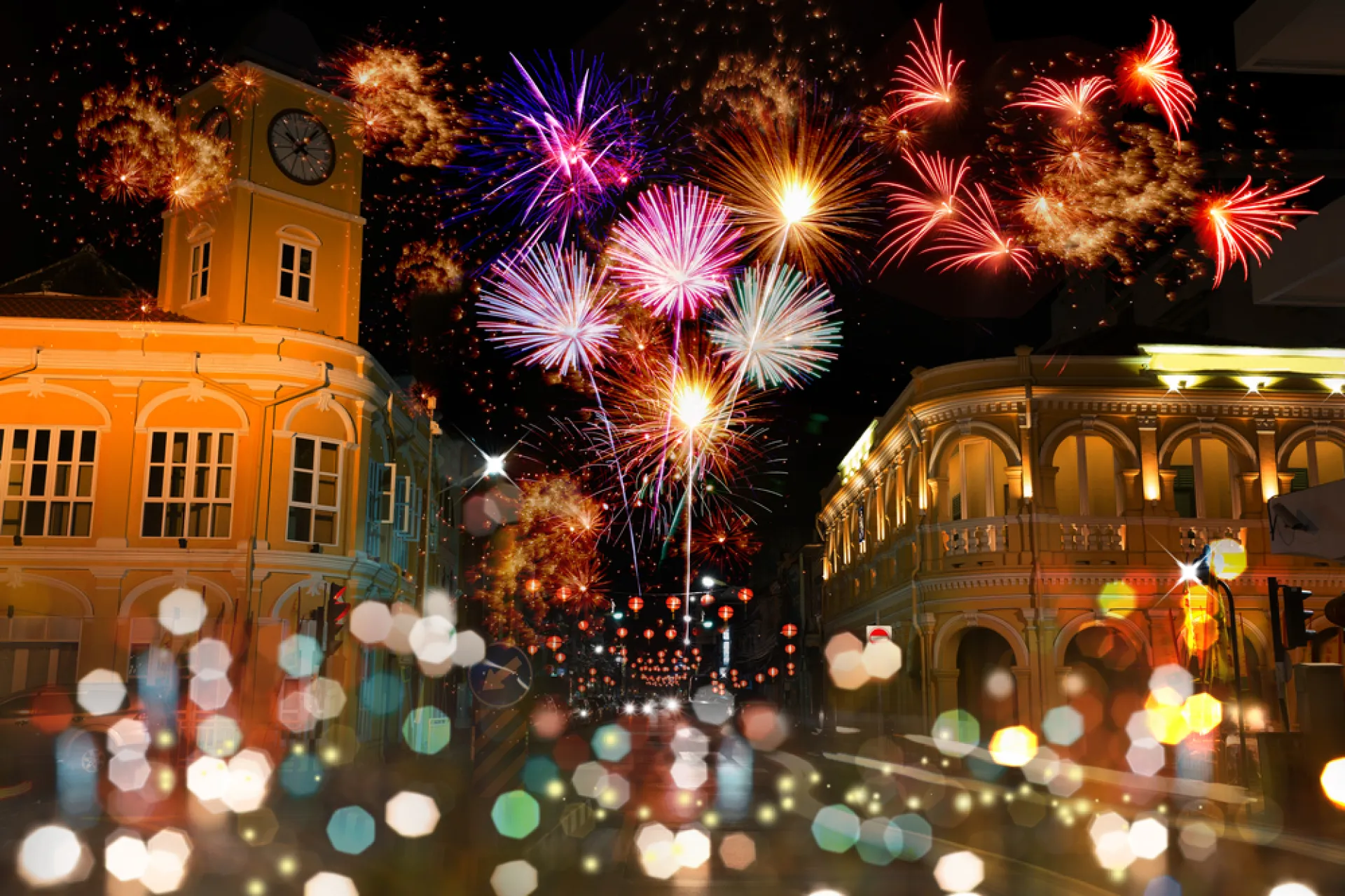 new year celebration view from phuket old town